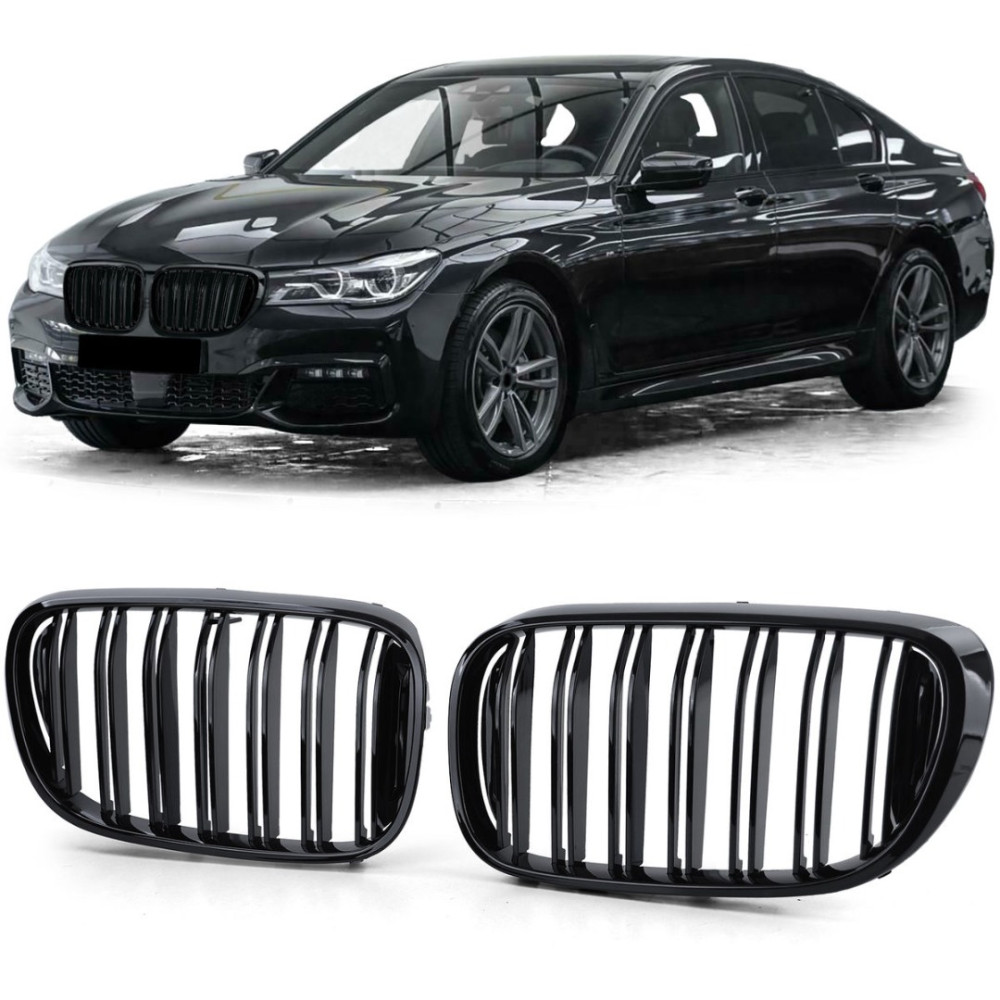Front grills BMW 7 G11/G12 Double Stripe Black Gloss (2015-2019) 40810