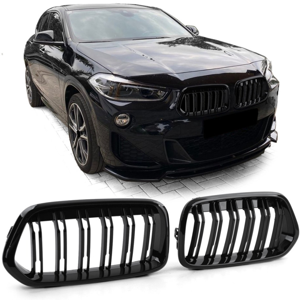 Front grills black gloss BMW X2 F39 (2018-...) 40812