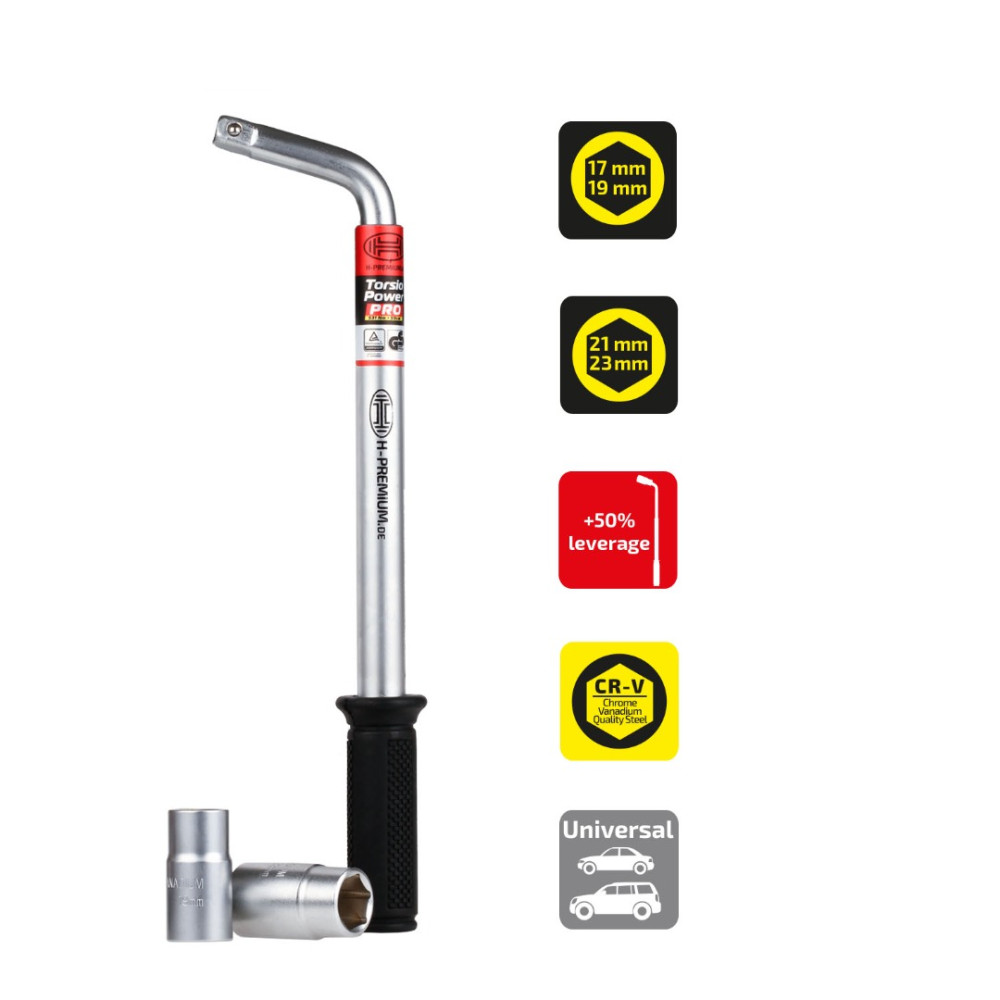 Wheel wrench key HEYNER *TorsioPower Pro* L 17/19/21/23 417100