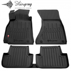CAR RUBBER FLOOR MATS BLACK AUDI A4 (2007-2015) 3D STINGRAY