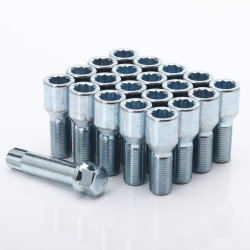 SET OF BOLTS WITH INNER KEY 14X1.5X28MM CONICAL + KEY (21 PCS.)