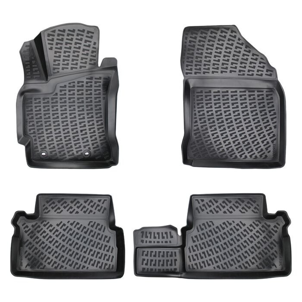 CAR RUBBER FLOOR MATS BLACK 3D TOYOTA AURIS II (2012-2018) RIZLINE
