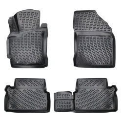 CAR RUBBER FLOOR MATS BLACK 3D TOYOTA AURIS II (2012-2018) RIZLINE