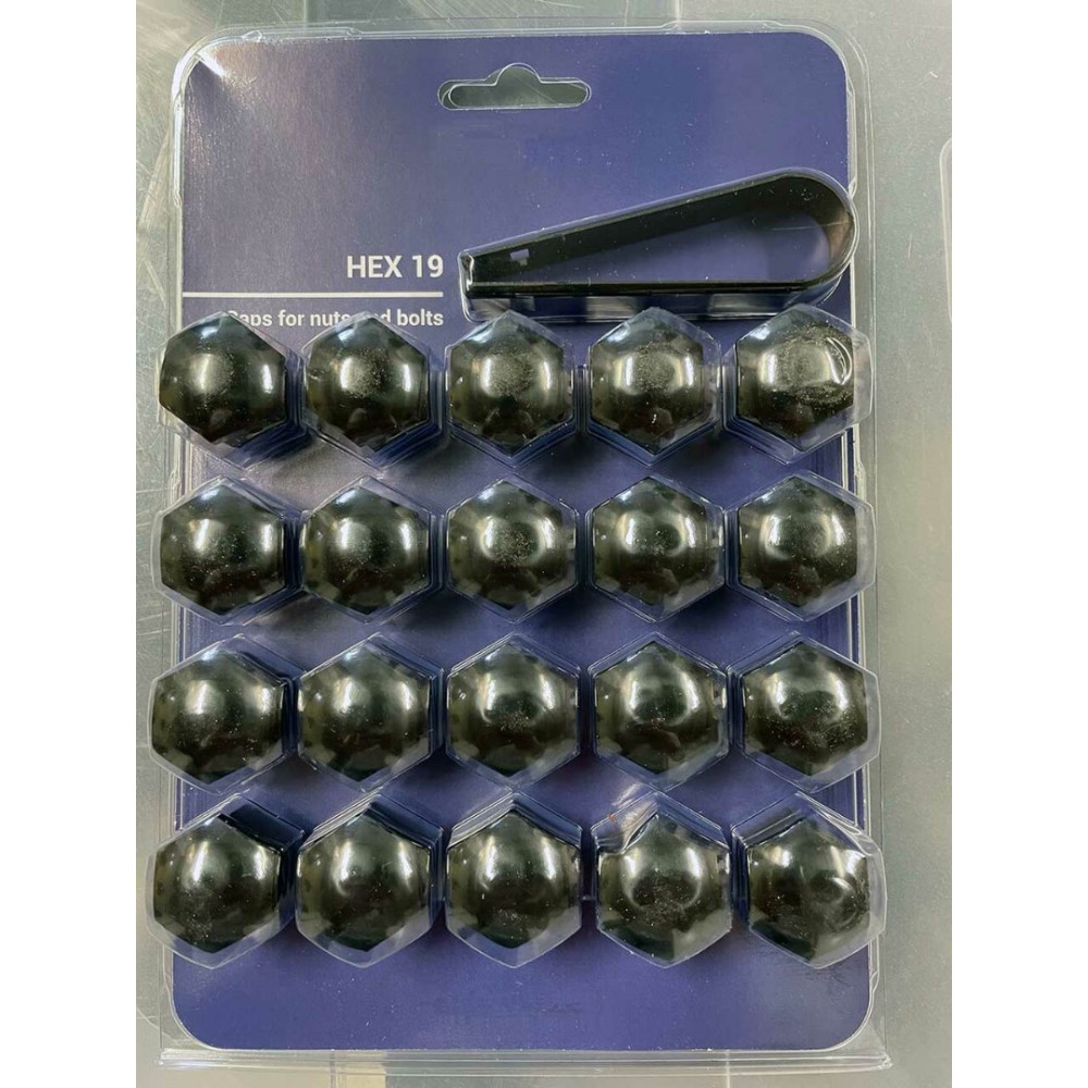 Bolt/nut caps black 19mm BIMECC (20 pcs.) BV19-000