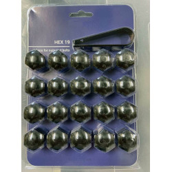 Bolt/nut caps black 19mm BIMECC (20 pcs.) BV19-000