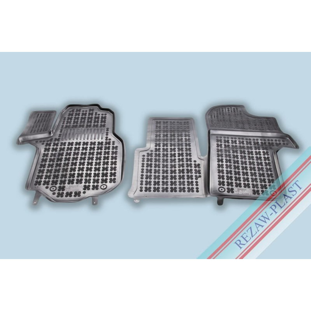 CAR RUBBER FLOOR MATS BLACK VW CRAFTER II (2 rows)(2017-...) 200122