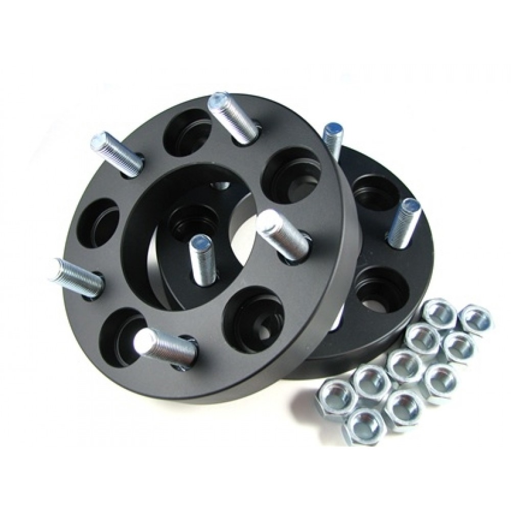 WHEEL SPACER BLACK WITH STUDS 20MM 5X108  63.4/63.4 12X1.5  (1 PCS.)