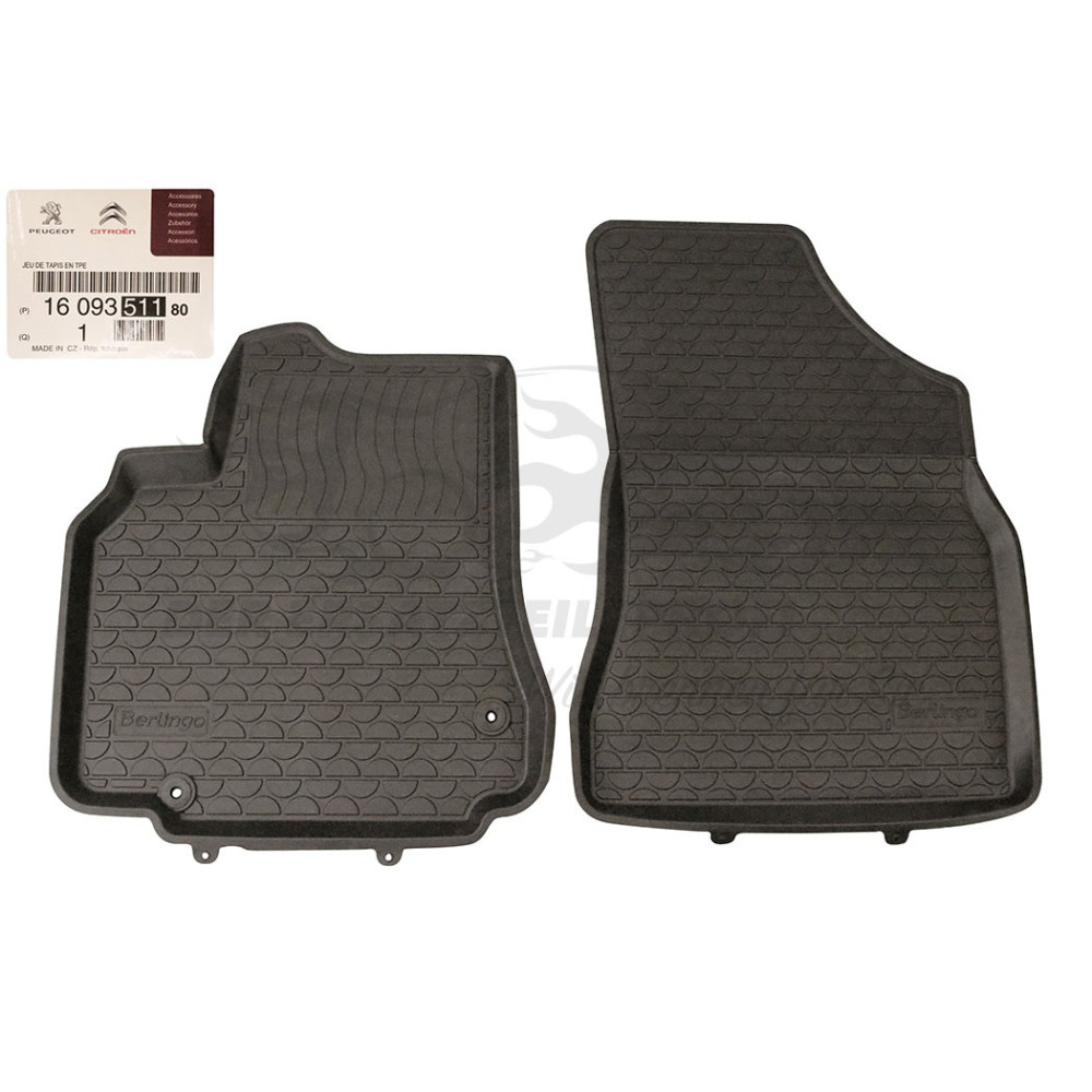 Car OEM rubber mats CITROEN BERLINGO II (2 pcs.)(2008-2018) 1609351180