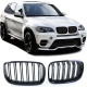 Front grills BMW X5/X6 E70/E71 Double Stripe Piano Black (2007-2014) 40419