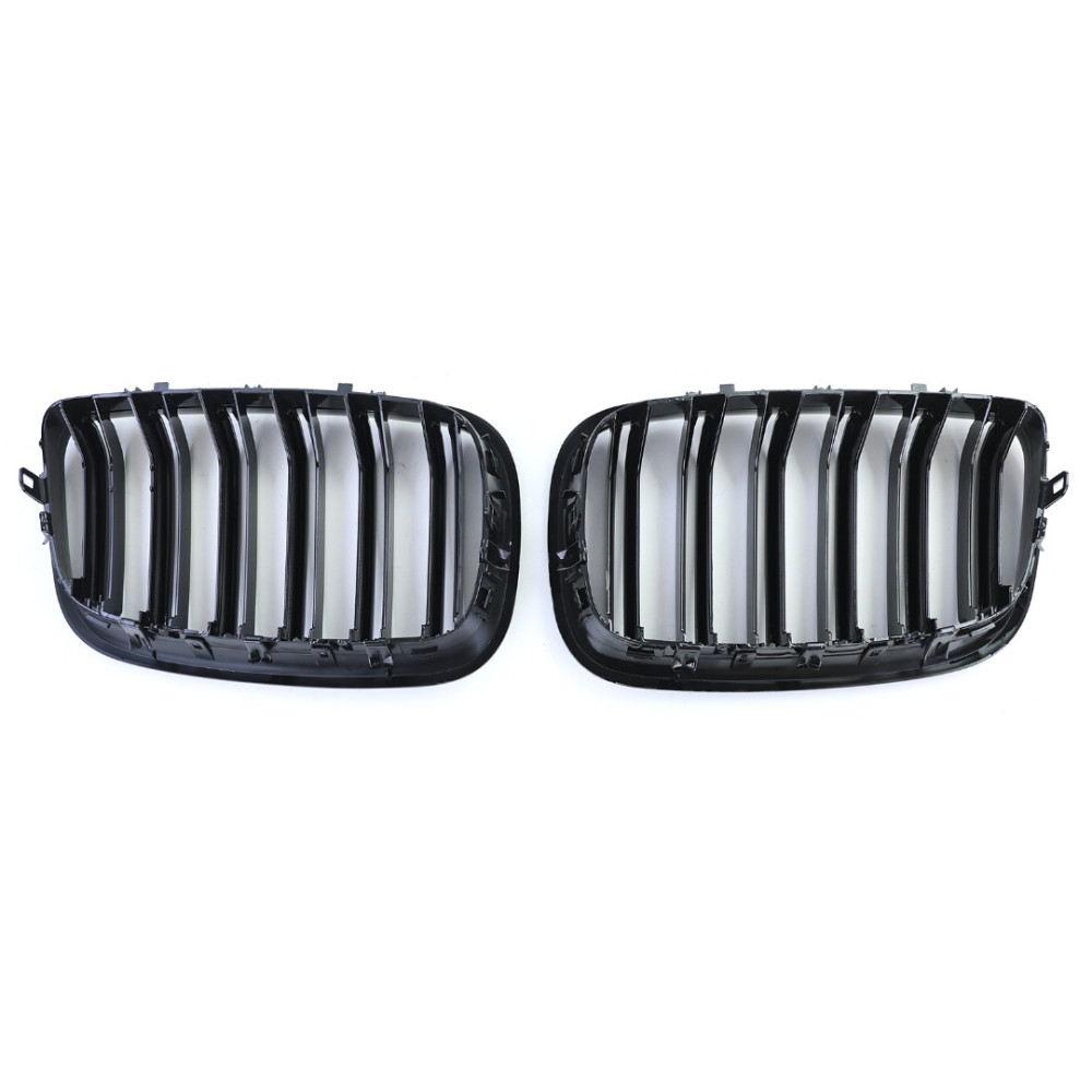 Front grills BMW X5/X6 E70/E71 Double Stripe Piano Black (2007-2014) 40419