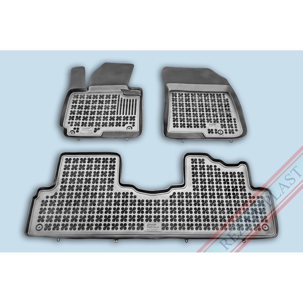 Car rubber floor mats black KIA CARENS IV (2013-...) 201017