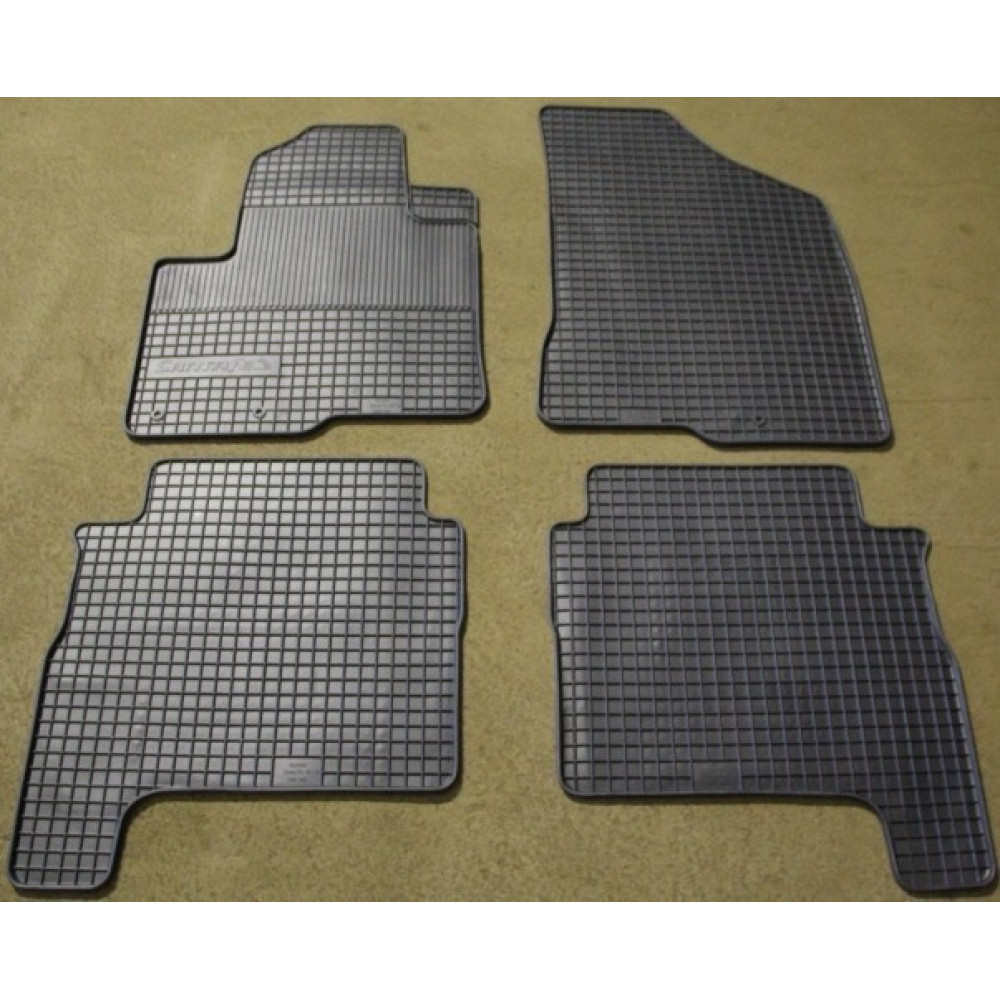 Car rubber floor mats black HYUNDAI SANTA FE (2006-2012)  GUZU