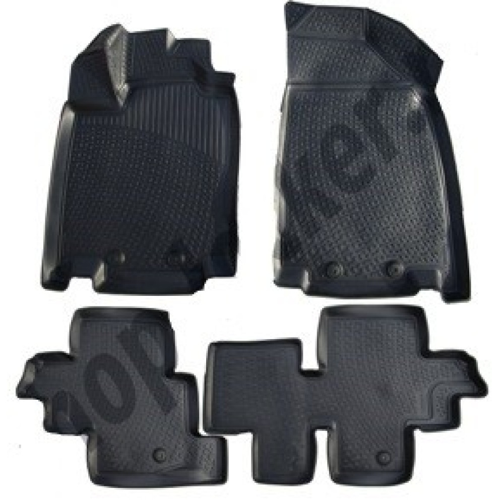 Car rubber floor mats black 3D NISSAN PATHFINDER IV (2014-...)