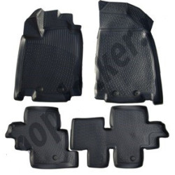 Alfombrillas de goma para coche negras 3D NISSAN PATHFINDER IV (2014-...)