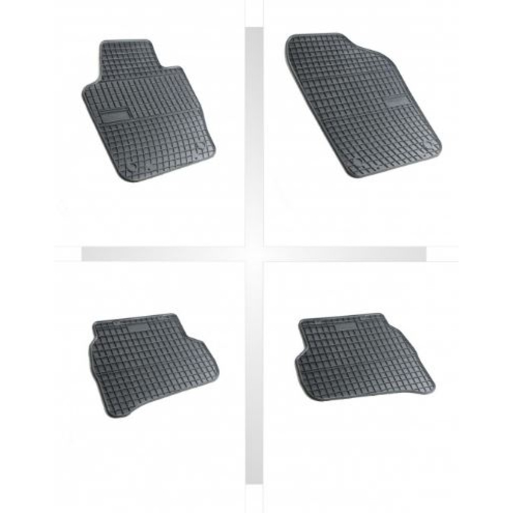 Car rubber floor mats black VOLKSWAGEN POLO (2009-...) NEGRO
