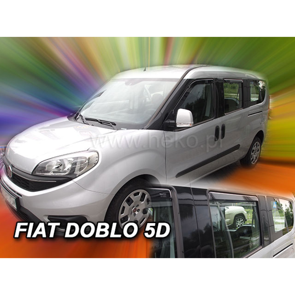 Window deflectors front and rear FIAT DOBLO II (5d.)(2009-...) 15175