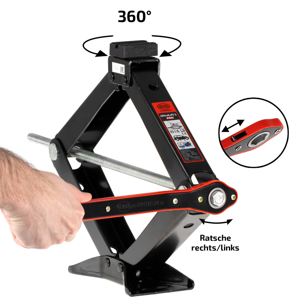 Scissor jack with ratchet HEYNER *ULTRALIFT L PRO* 2.0T 347210