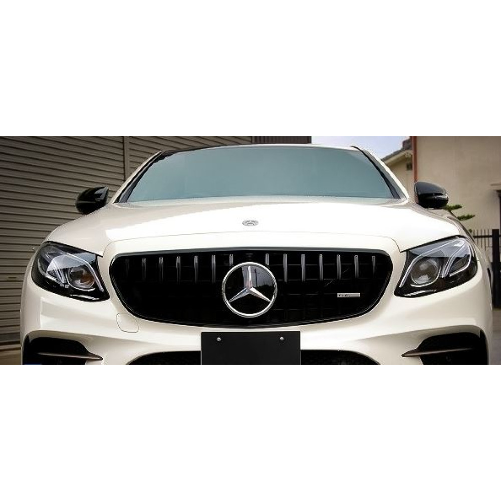 Front grill MB E-class W213 Panamericana Style Black Gloss (2016-...) 37351