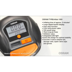 Compresor de aire para coche 12V OSRAM TYREINFLATE 1000 OTI1000