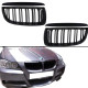 Front grills black gloss BMW 3 E90/E91 Pre-facelift Double Stripe M Design Piano Black (2005-2008)