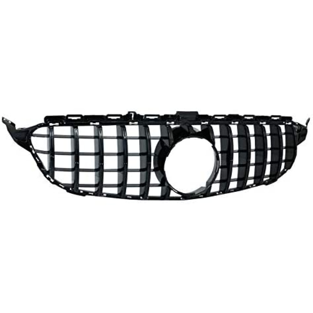 Front grill MB C-class W205 without camera Panamericana Style Black gloss (2014-2018)