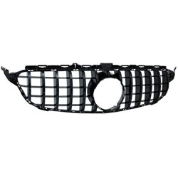Front grill MB C-class W205 without camera Panamericana Style Black gloss (2014-2018)