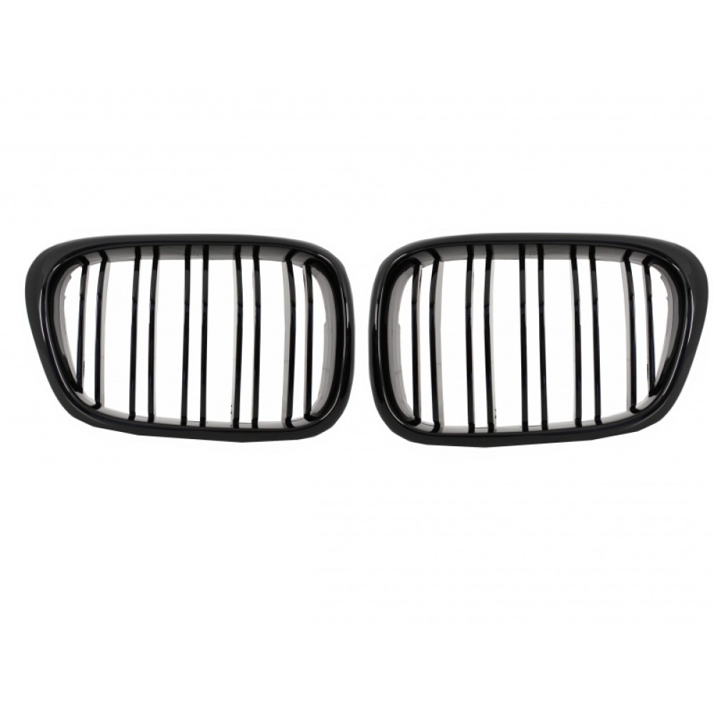 Front grills black gloss BMW 5 E39 Double Stripe M Design Piano Black (1995-2003) 40415