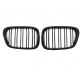 Front grills black gloss BMW 5 E39 Double Stripe M Design Piano Black (1995-2003) 40415