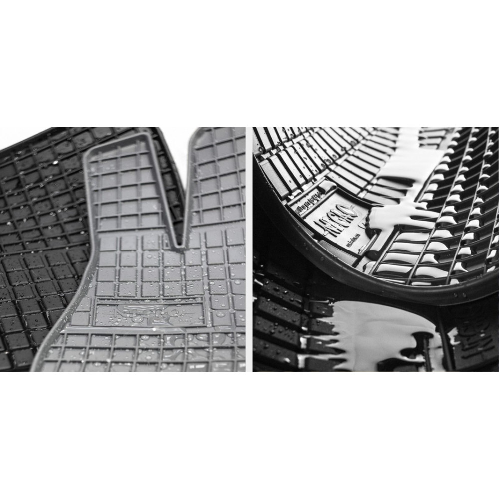 Car rubber floor mats grey SEAT ALHAMBRA (7s.)(1995-2010) NEGRO