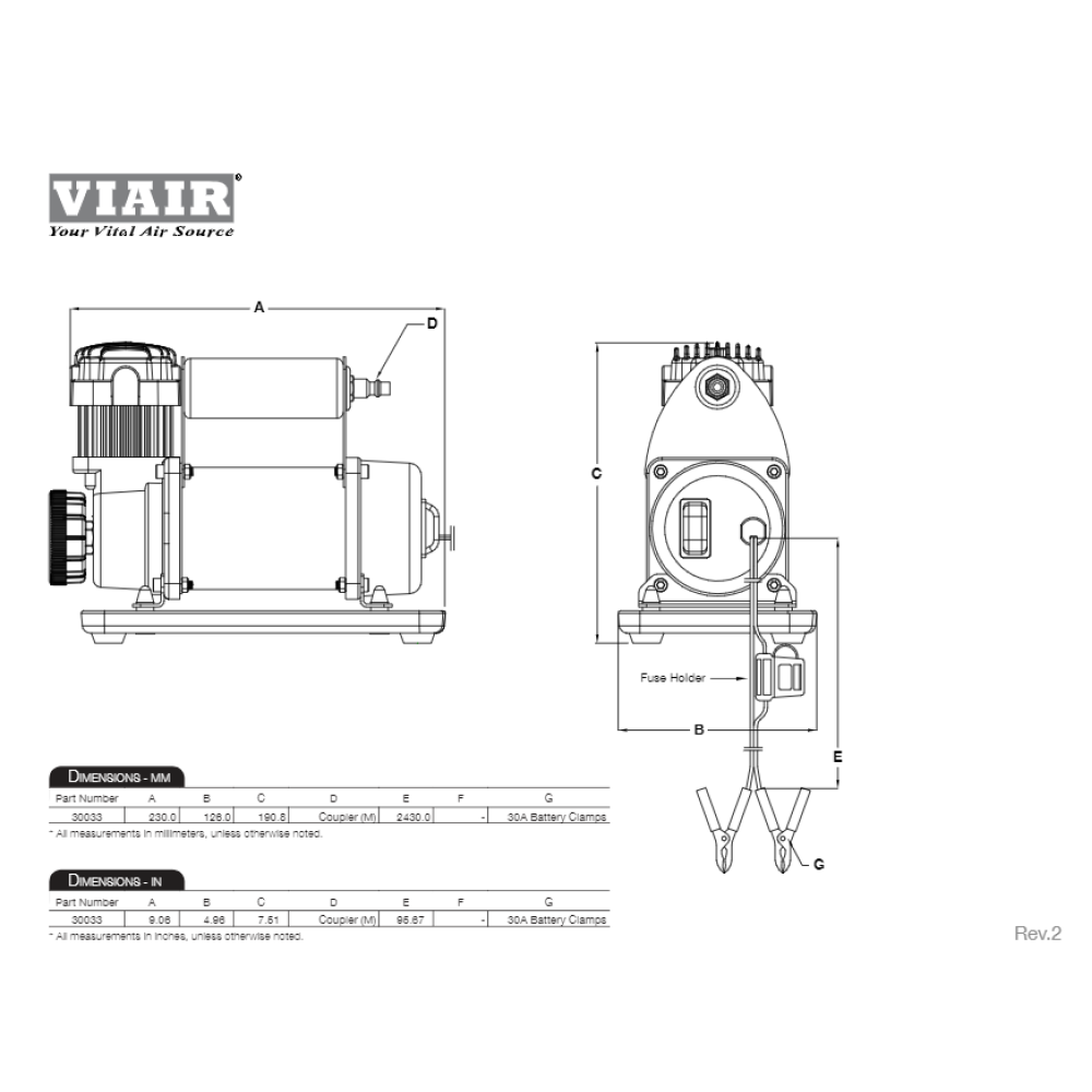 Portable air compressor 12V VIAIR 300P (30033)