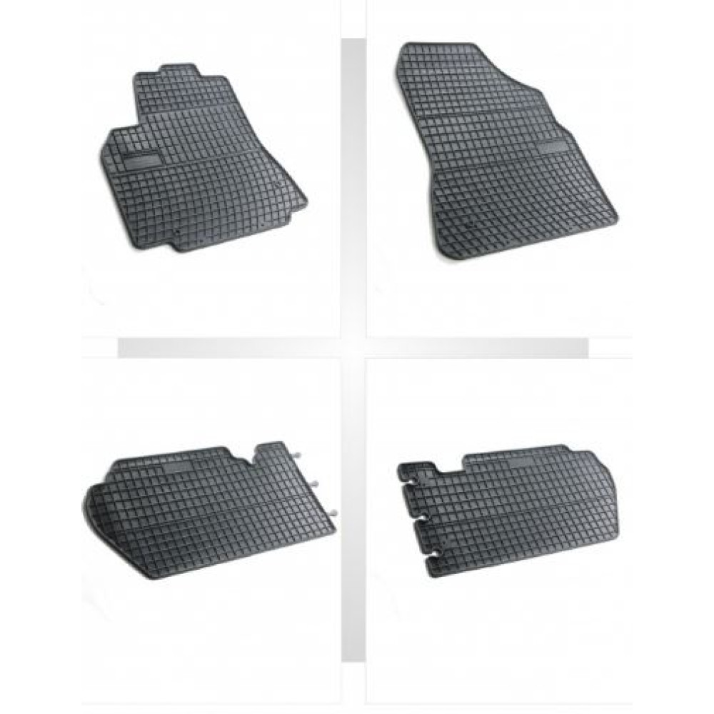 Car rubber floor mats black PEUGEOT PARTNER (5s.)(2008-...) NEGRO