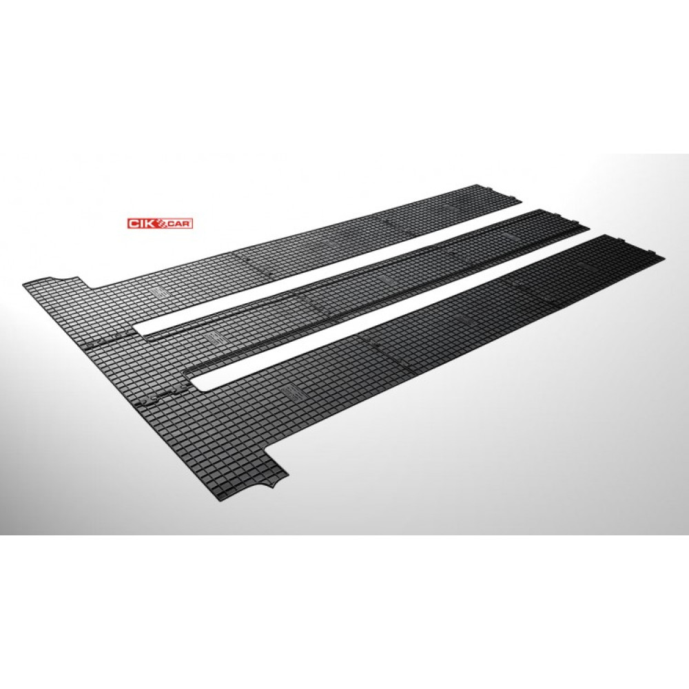 Car rubber floor mats black VW T5/T6 Multivan 2nd+3 rd row (2003-...) C-CAR