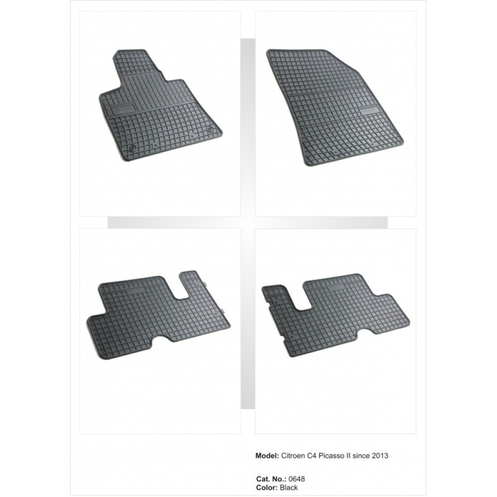 Car rubber floor mats black CITROEN C4 Picasso/Grand Picasso II (5s.)(2013-...) NEGRO