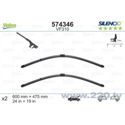 Car wiper blades VALEO SILENCIO X-TRM VW GOLF V (2003-2005) VF310