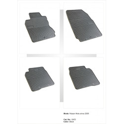 Car rubber floor mats black NISSAN NOTE (2006-2013) NEGRO