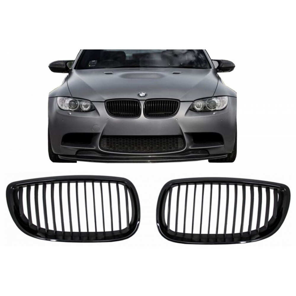 Front grills black BMW 3 E92/E93 Pre-facelift M-Performance Design Piano Black/Matte Black (2006-2009)