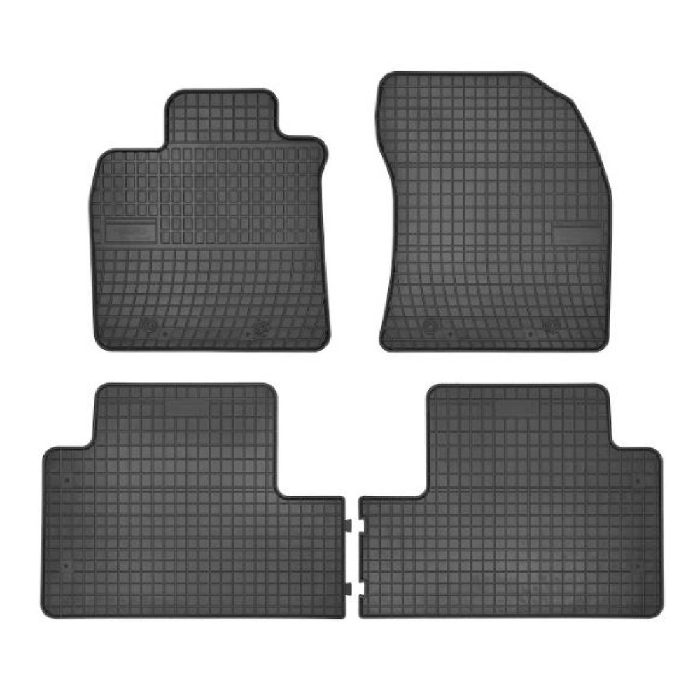 Car rubber floor mats black TOYOTA AVENSIS (2009-...) NEGRO