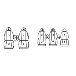 Car seat covers *COMFORT* OPEL VIVARO (5s.)(2001-2014)