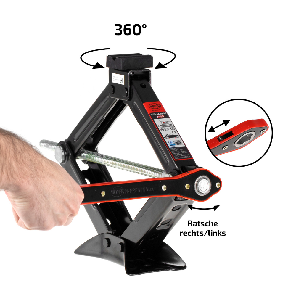 Scissor jack with ratchet HEYNER *ULTRALIFT M PRO* 1.5T 347160