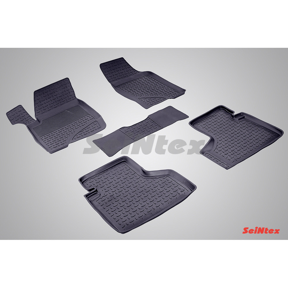 Car rubber floor mats black SEINTEX *BORT* CHEVROLET NIVA (2002-...)