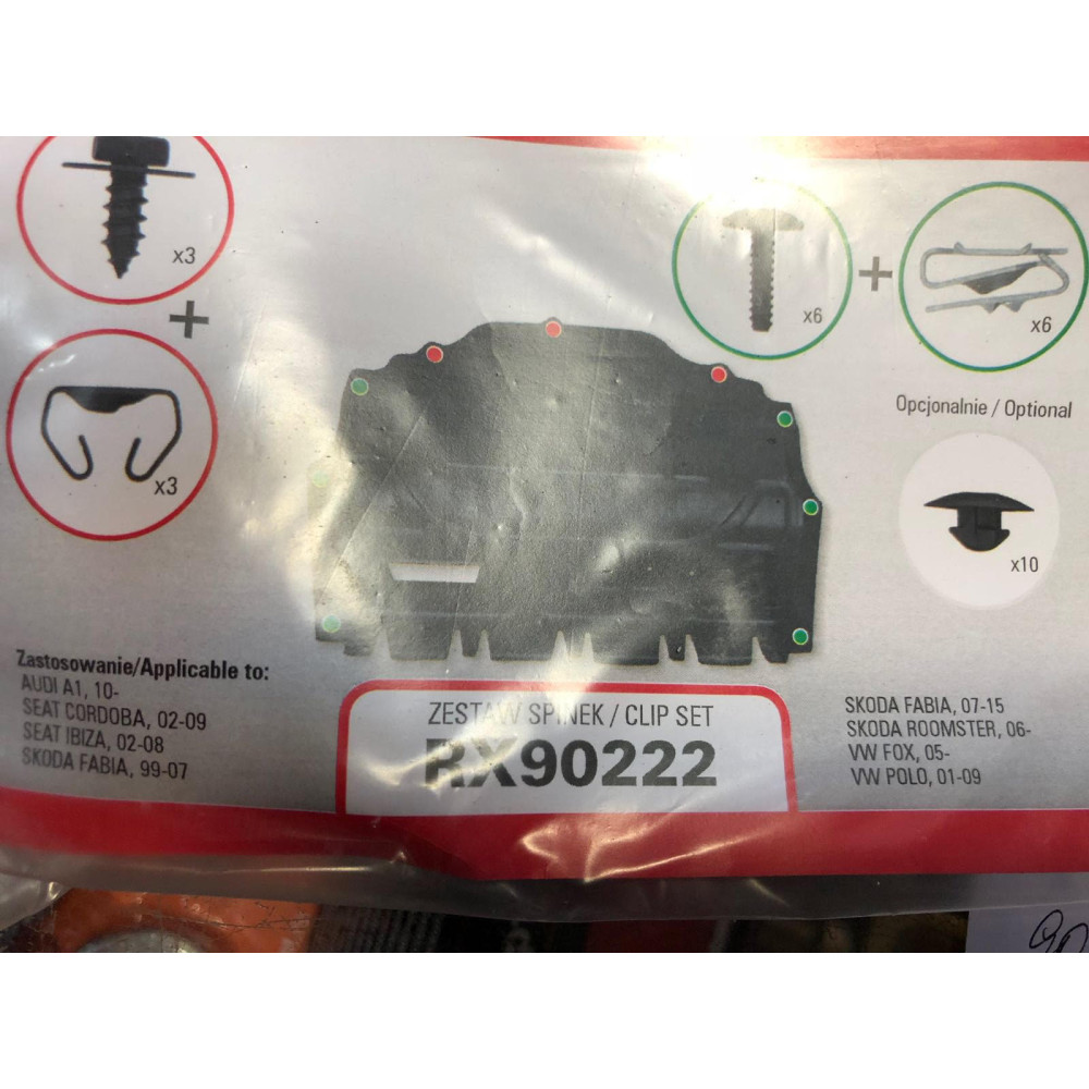 Under engine cover set of fixators AUDI A1 (2010-...) RX90222