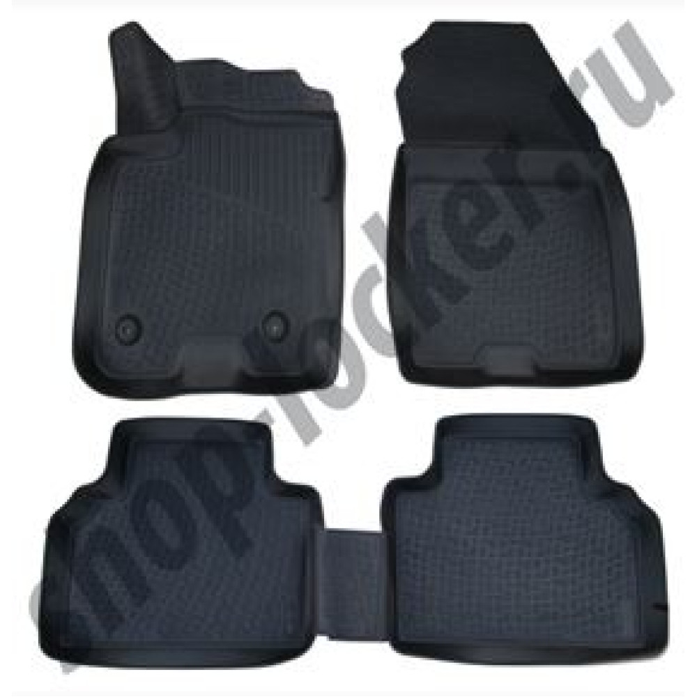 Car rubber floor mats black 3D FORD TOURNEO COURIER (2014-...)