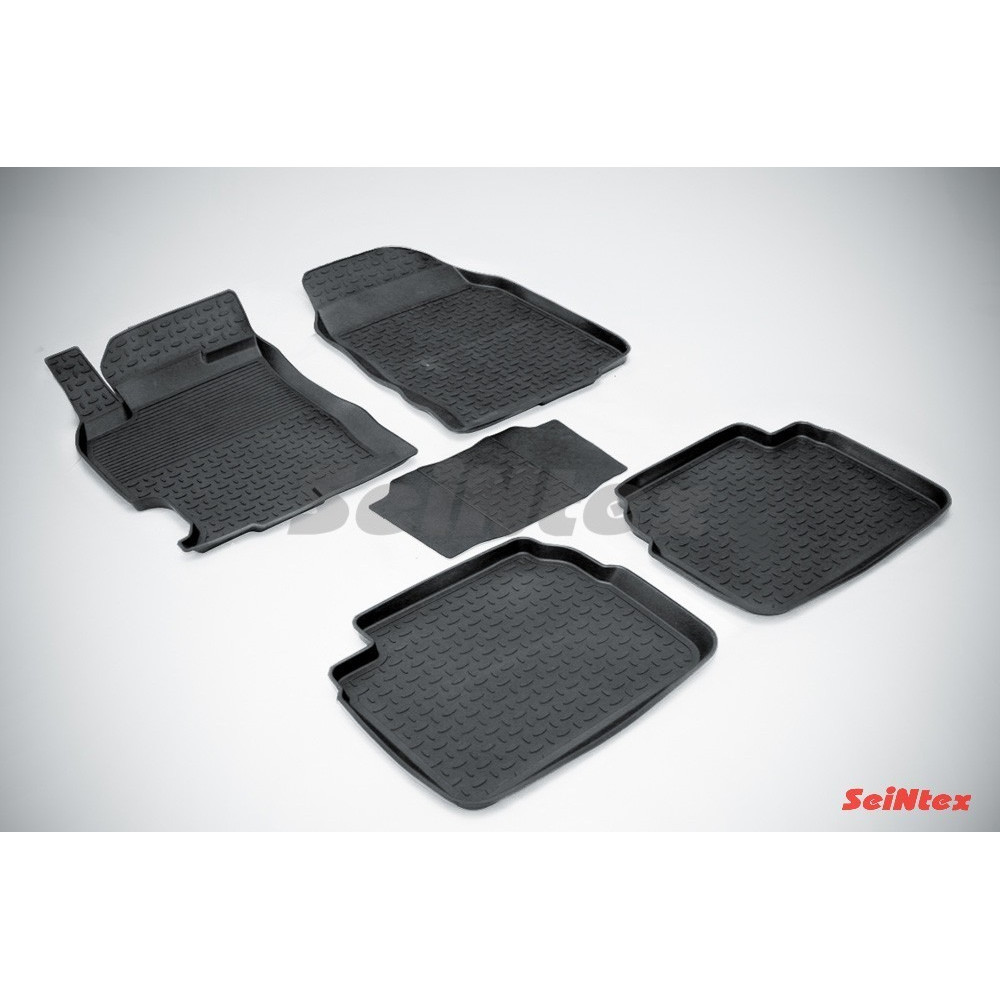 Car rubber floor mats black SEINTEX *BORT* MAZDA 6 (2002-2012)