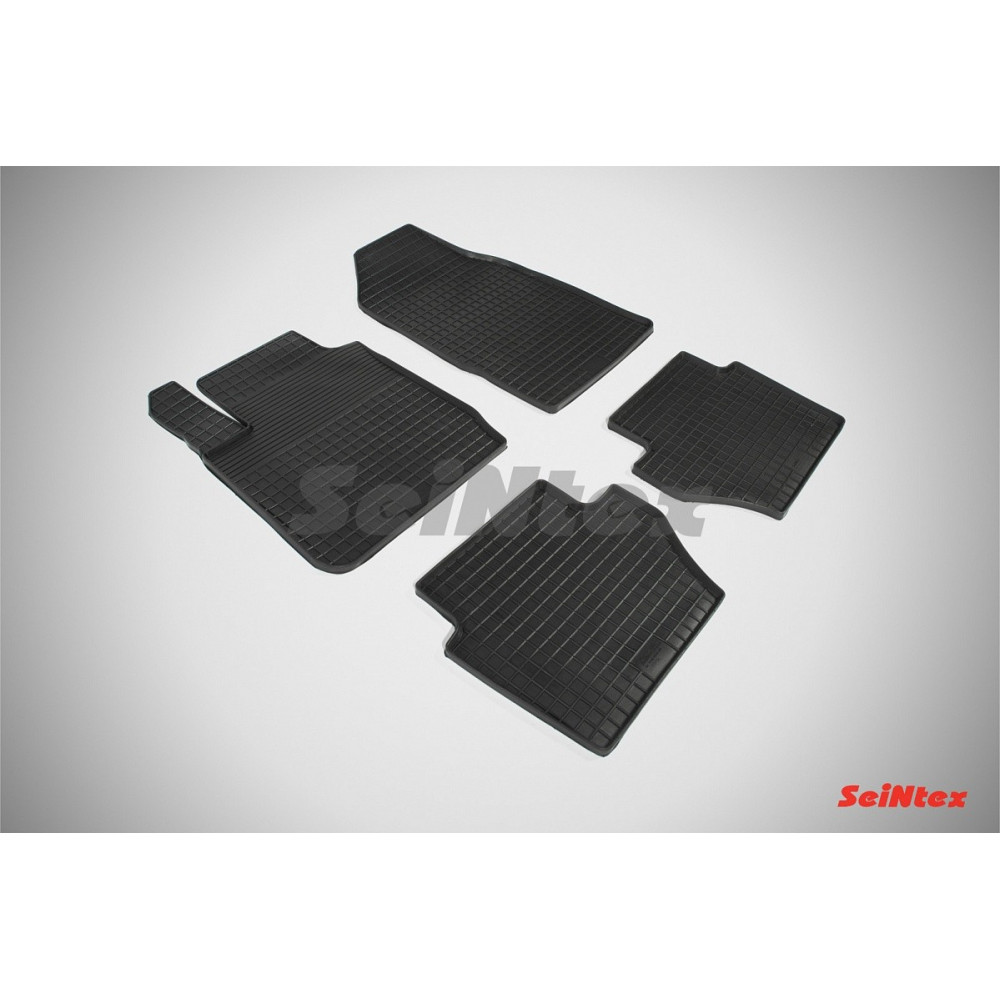 Car rubber floor mats black SEINTEX *STK* FORD FIESTA (2008-2013)