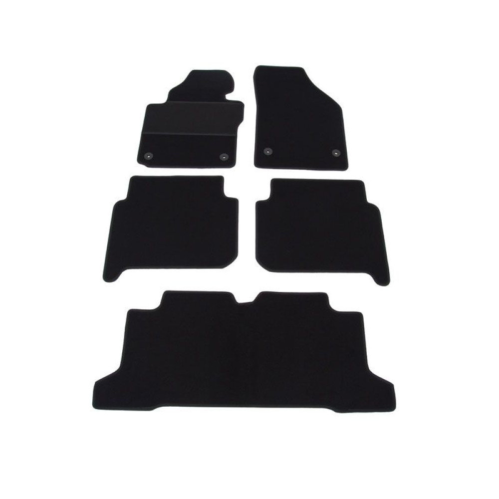Car textile mats black VW TOURAN (7s.)(2003-2010) ECONOMIC