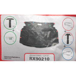 Under engine cover set of fixators BMW 5 E60/E61 (2004-2010) RX90210