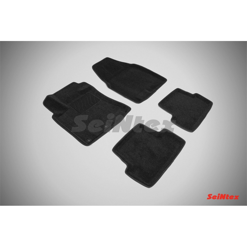 Car textile mats black 3D SEINTEX NISSAN QASHQAI I (2007-2014)