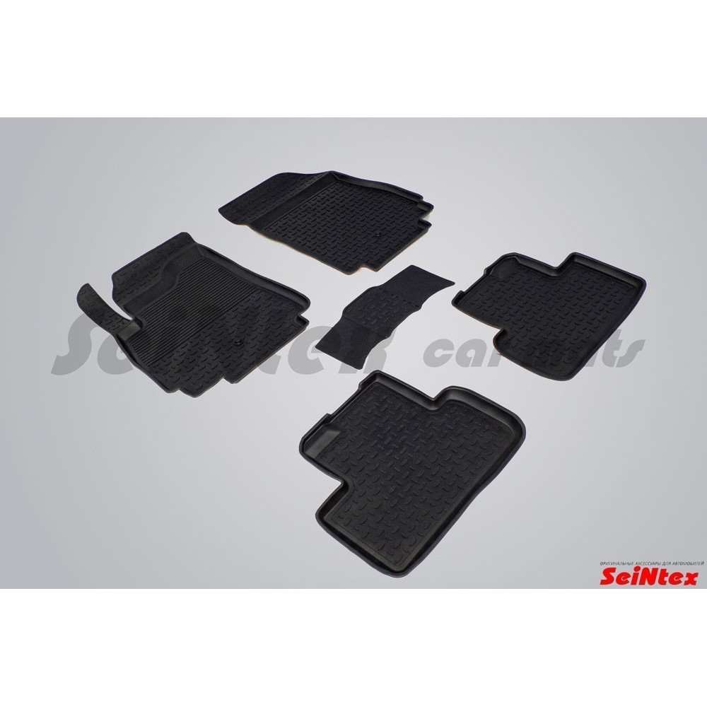 Car rubber floor mats black SEINTEX *BORT* CHEVROLET ORLANDO (2010-...)