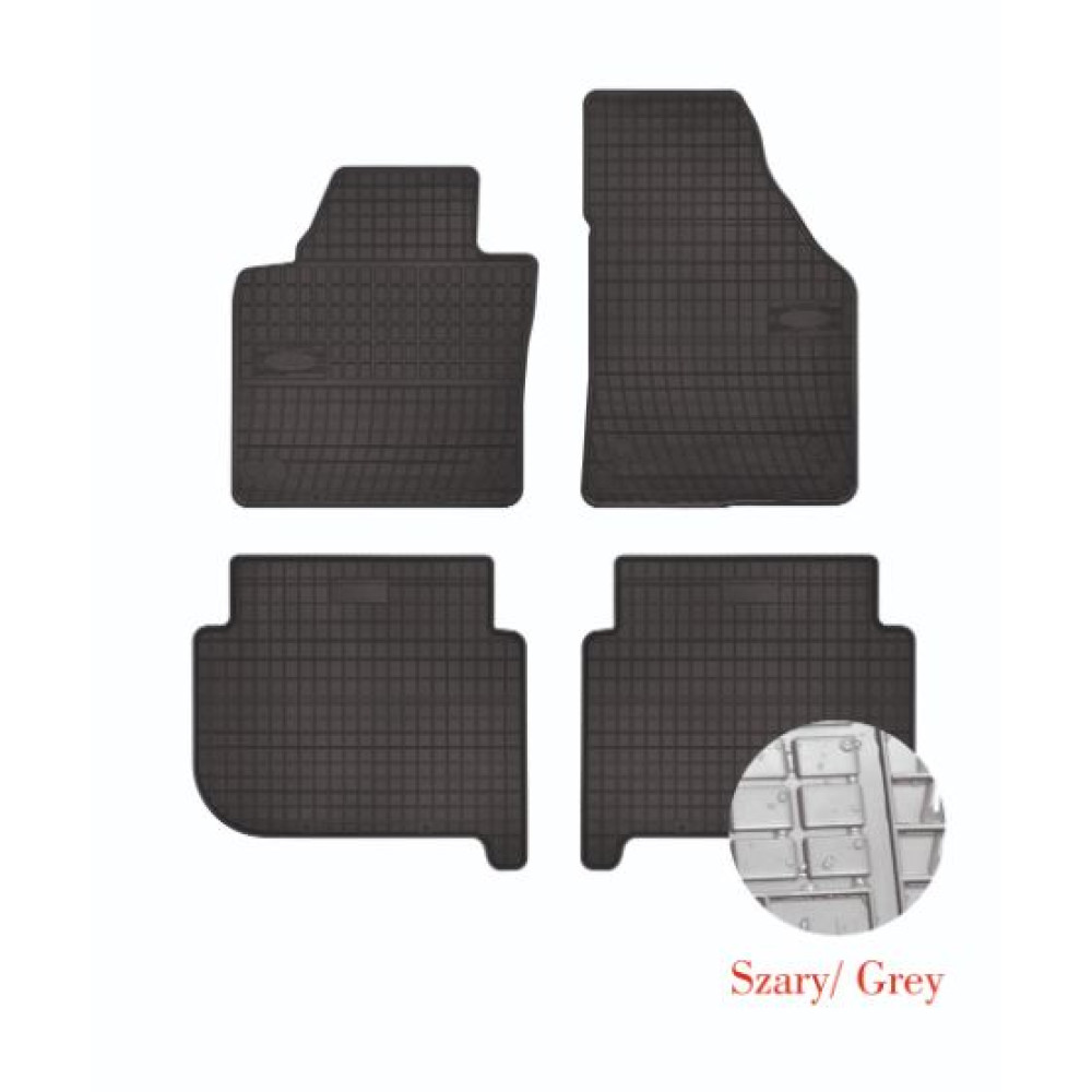Car rubber floor mats grey VW TOURAN (2003-2014) NEGRO