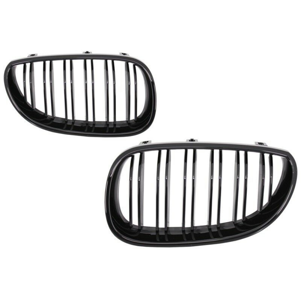 Front grills black gloss BMW 5 E60/E61 Double Stripe Piano Black (2003-2010)